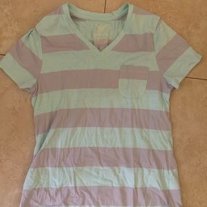 Blue and Grey Striped T-Shirt